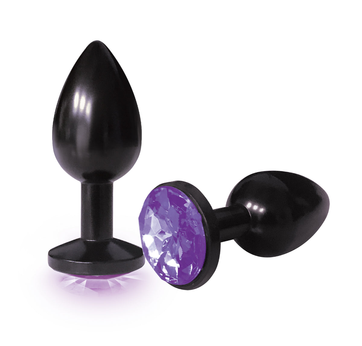 9's Silver Starter Anodized Bejeweled Stainless Steel Plug Violet by Icon Brands from LoveMart Co.