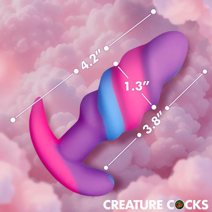 Unicorn Swirl Silicone Butt Plug - Small by XR Brands from LoveMart Co.