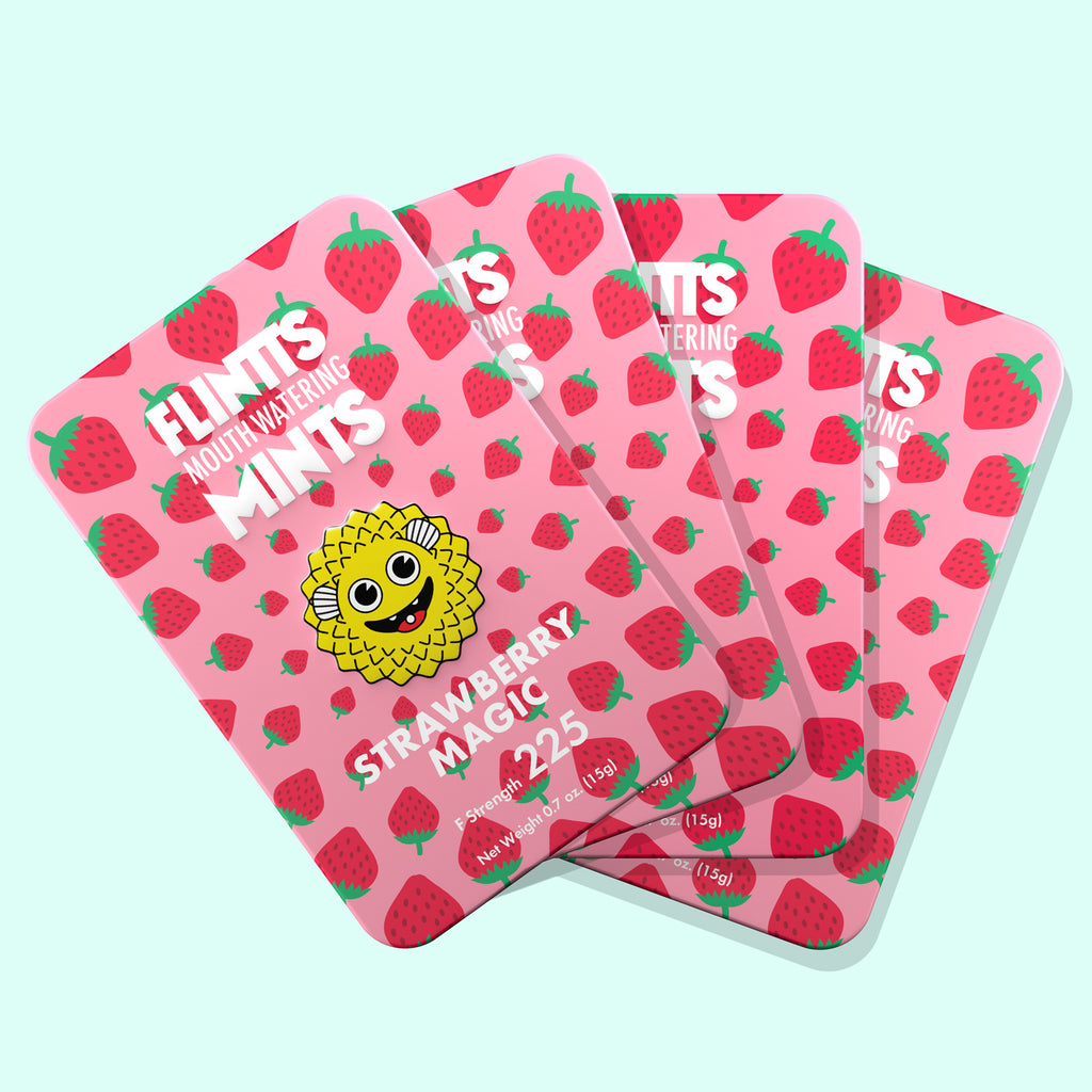 Flintts Mouth Watering Mints Strawberry Magic - F-Strength 225 by Flintts Mints from LoveMart Co.