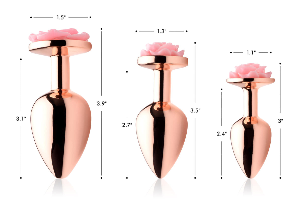 Pink Rose Anal Plug - Small by XR Brands from LoveMart Co.