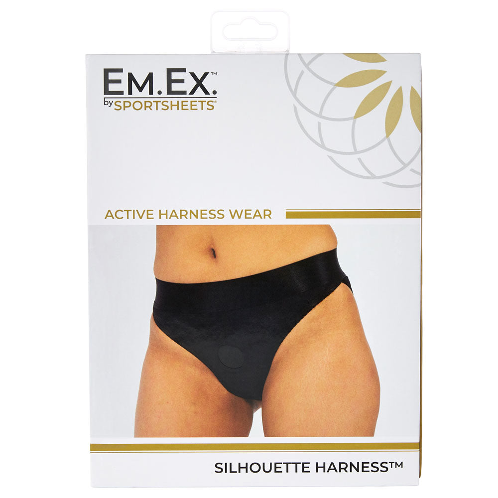 Em. Ex. Active Harness Wear Crotchless Silhouette - Medium by Sportsheets from LoveMart Co.