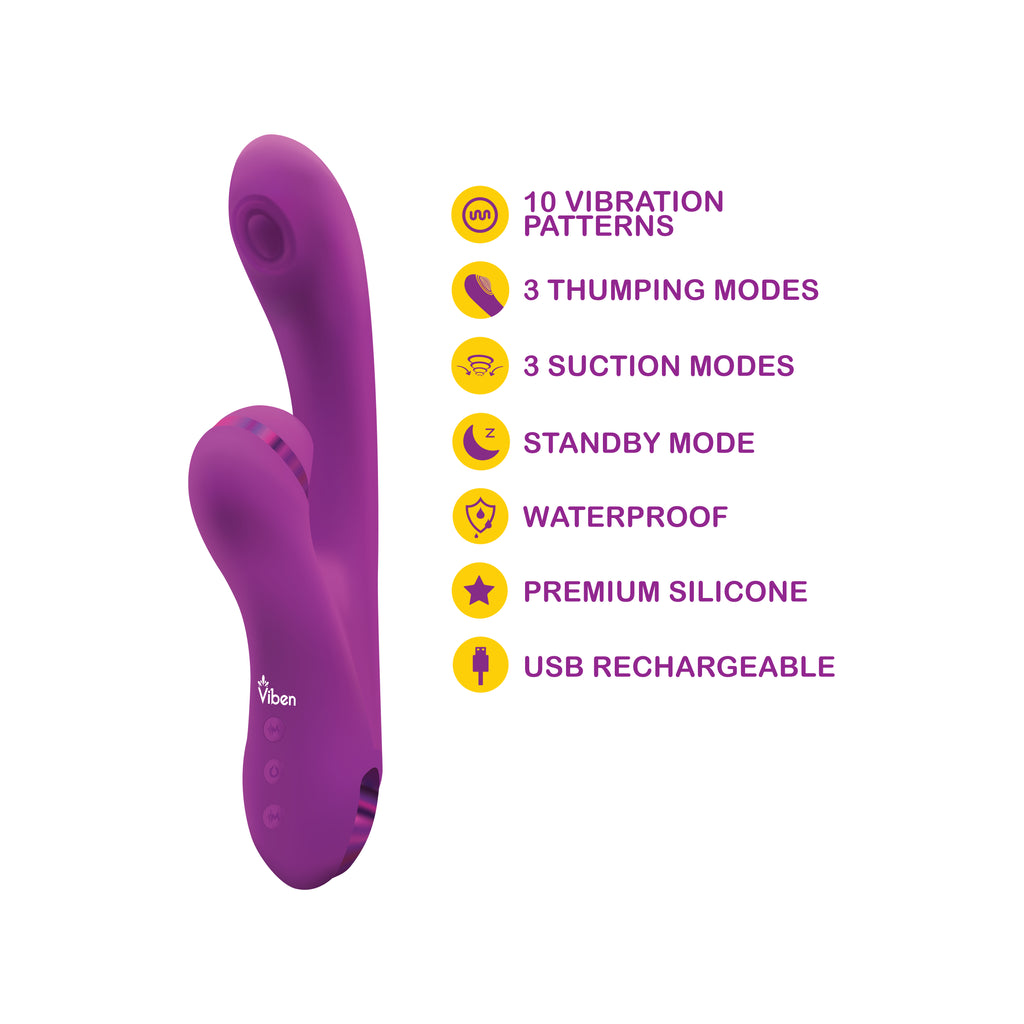Zazzle Clitoral Suction/thumping Rabbit - Berry by Viben from LoveMart Co.