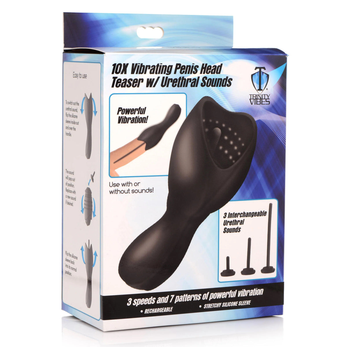 10x Vibrating Penis Head Teaser With Urethral Sounds by XR Brands from LoveMart Co.