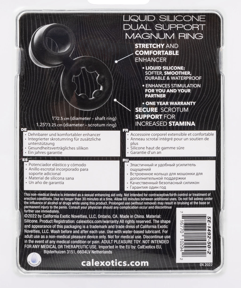 Alpha Liquid Silicone Dual Support Magnum Ring by CalExotics from LoveMart Co.