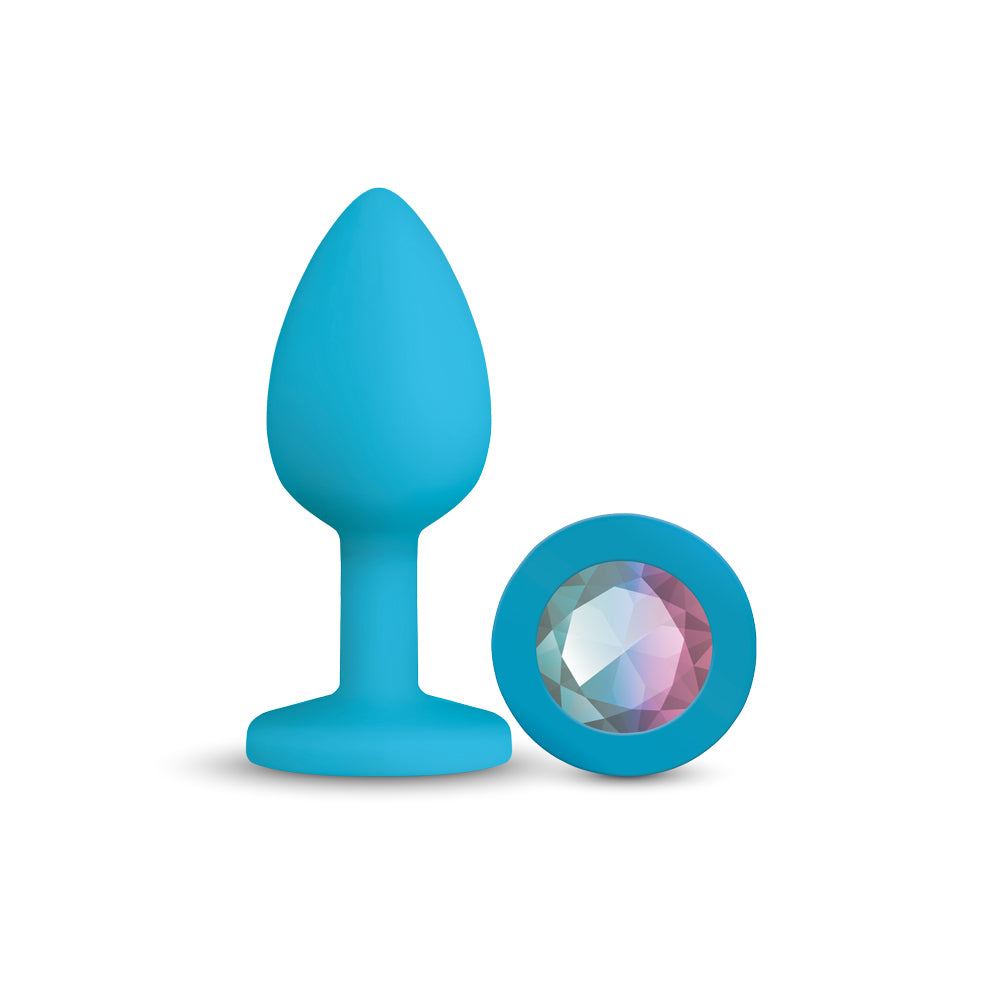 Gemma Clear Iridescent Gem Silicone Plug - L by Viben from LoveMart Co.