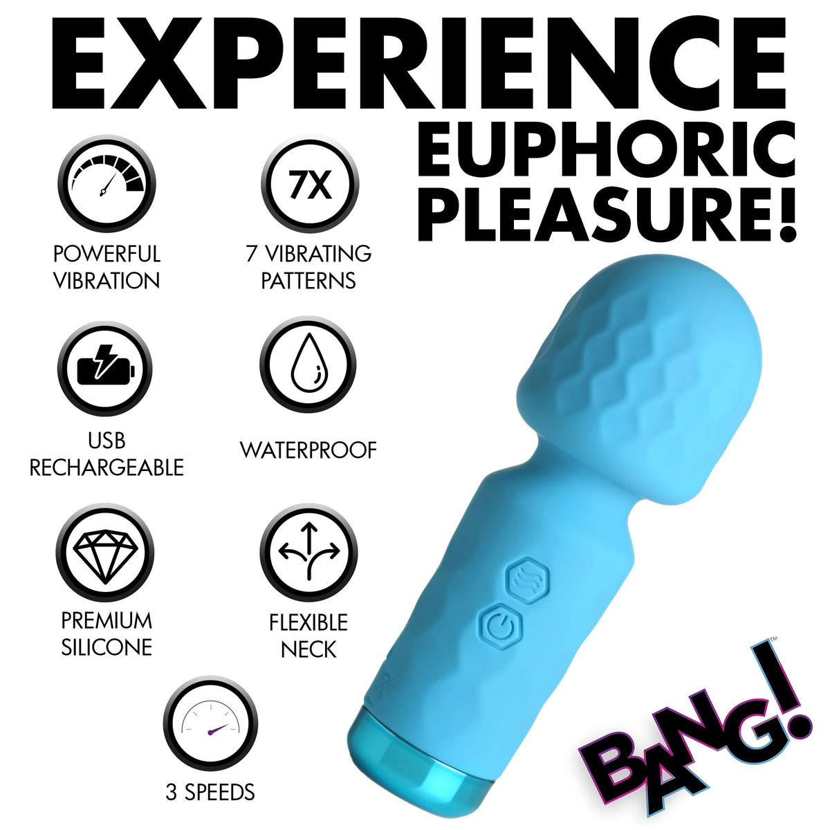 10x Mini Silicone Wand by XR Brands from LoveMart Co.