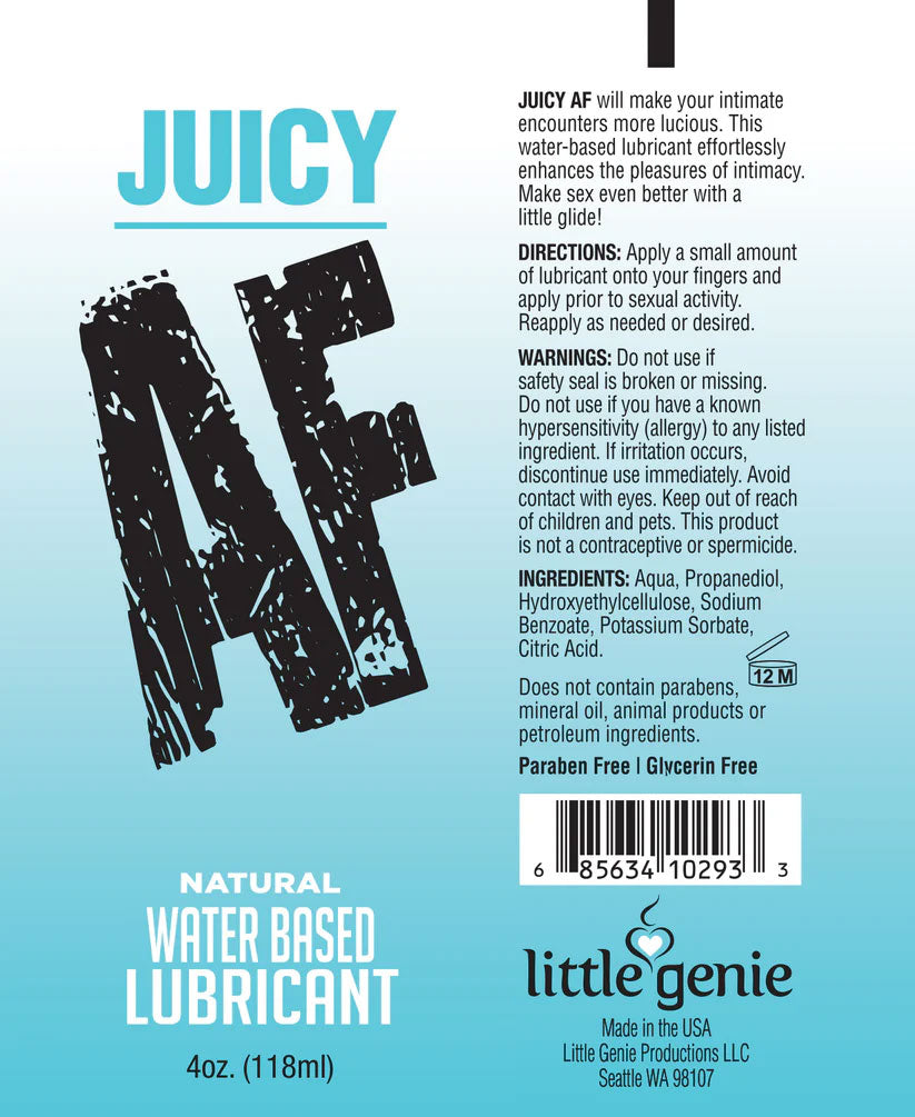 Juicy Af - Natural Water Based Lubricant - 2 Oz by Little Genie from LoveMart Co.
