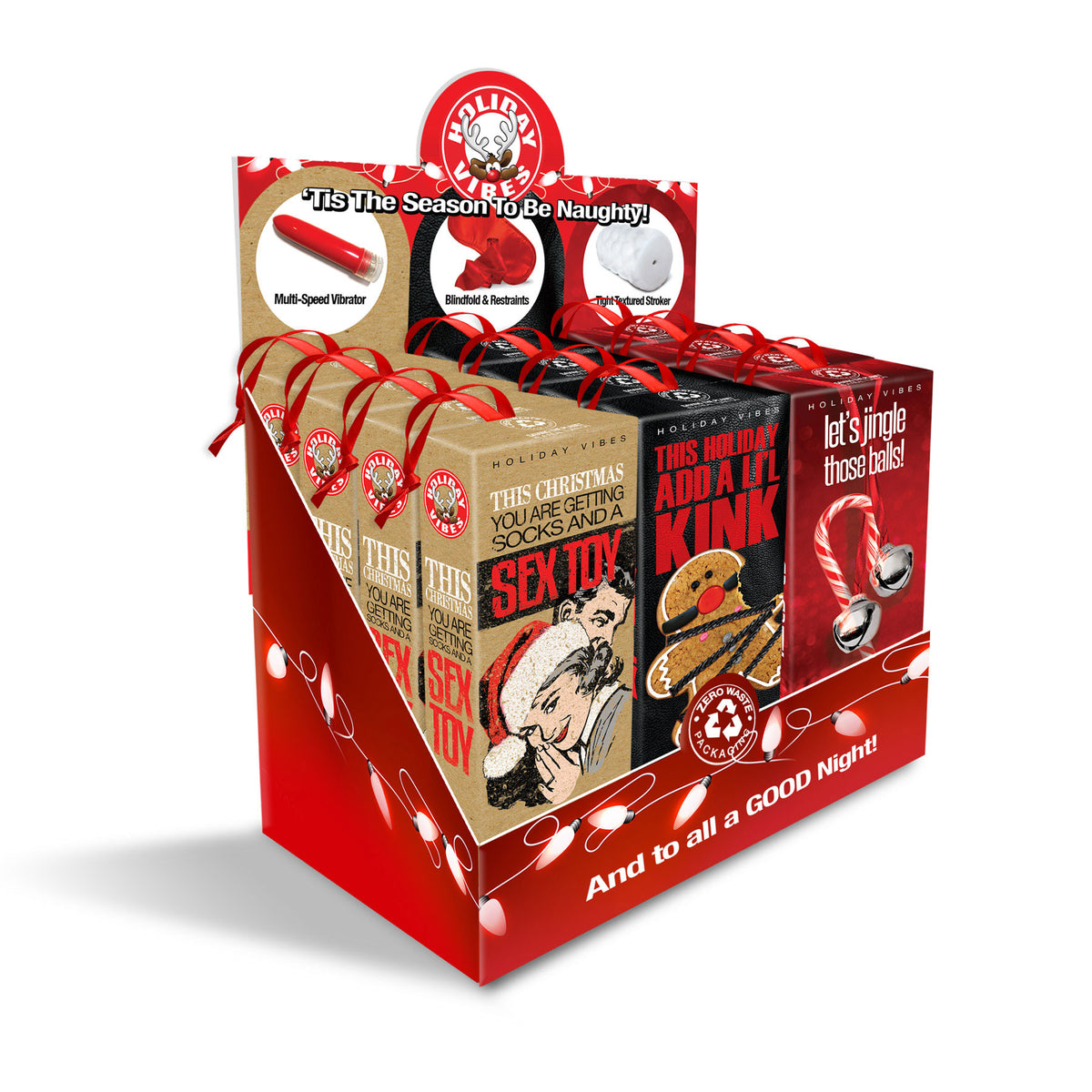 Holiday Vibes Naughty List Gift 12 Piece Pop - Assorted by Global Novelties from LoveMart Co.