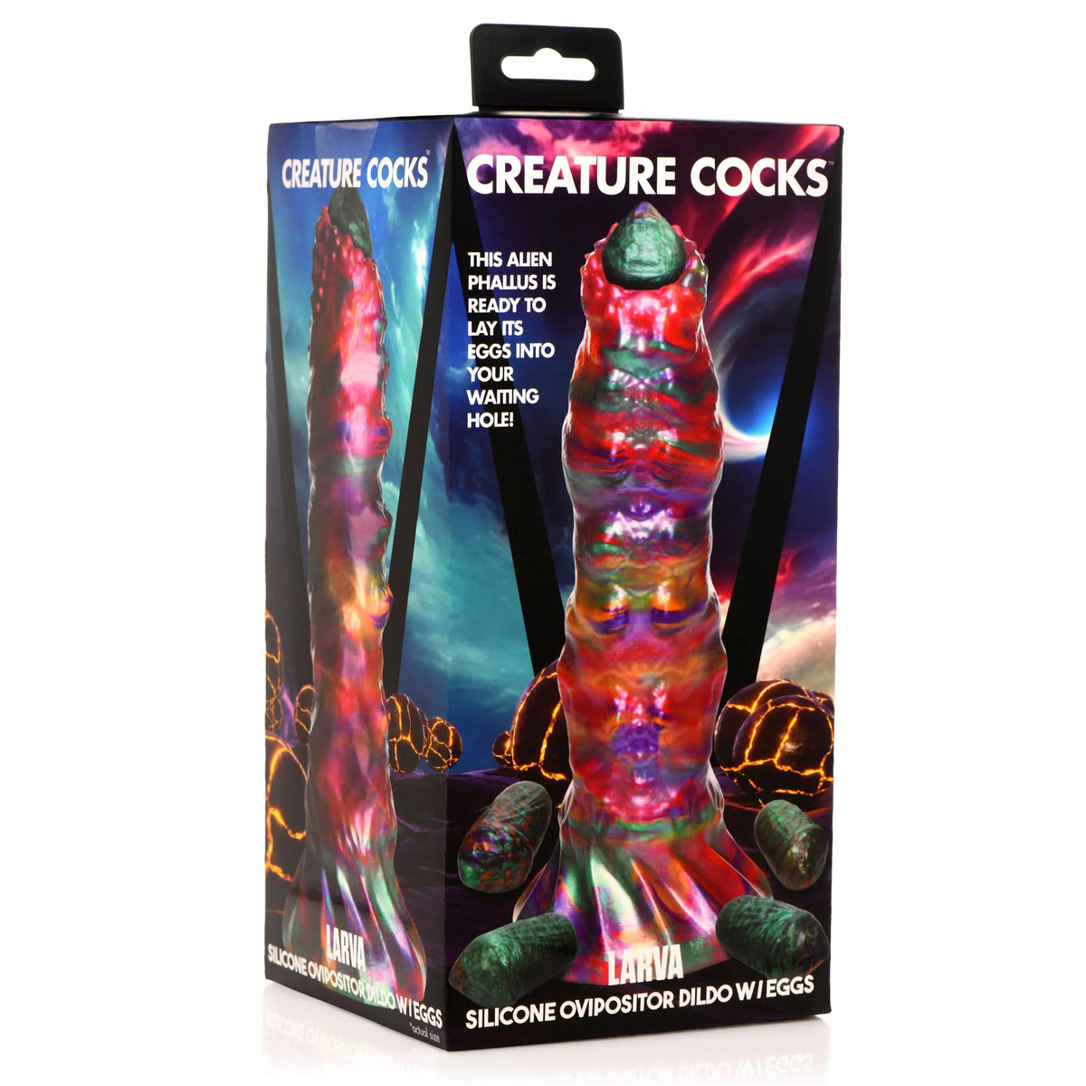 Larva Silicone Ovipositor Dildo With Eggs - Multicolor by XR Brands from LoveMart Co.
