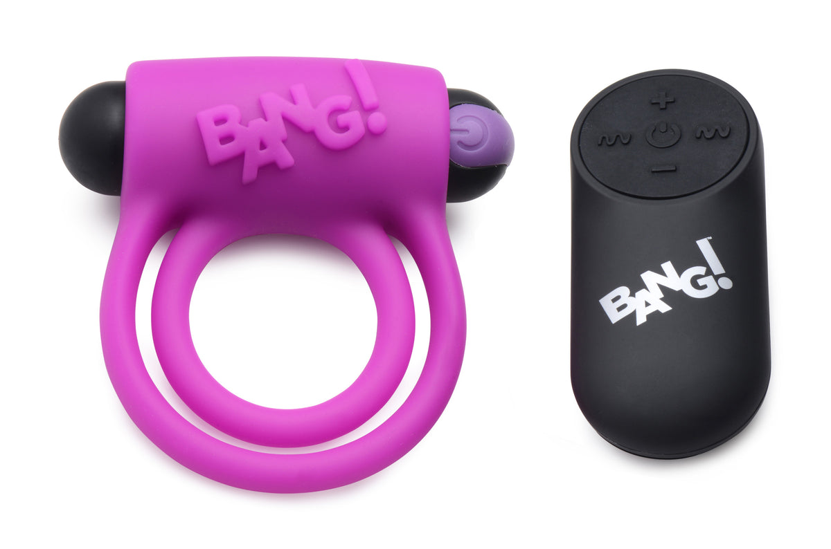 Bang - Silicone Cock Ring and Bullet With Remote Control by XR Brands from LoveMart Co.