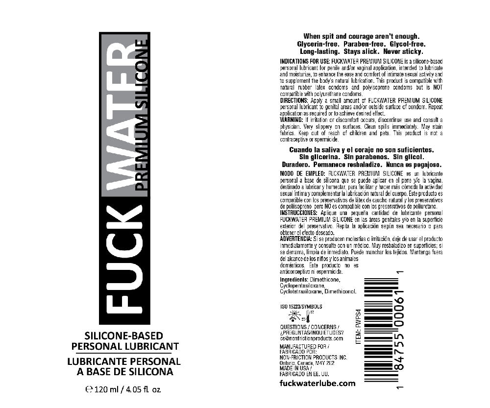 Fuck Water Premium Silicone Lubricant - 4 Fl. Oz. by Fuck Water from LoveMart Co.