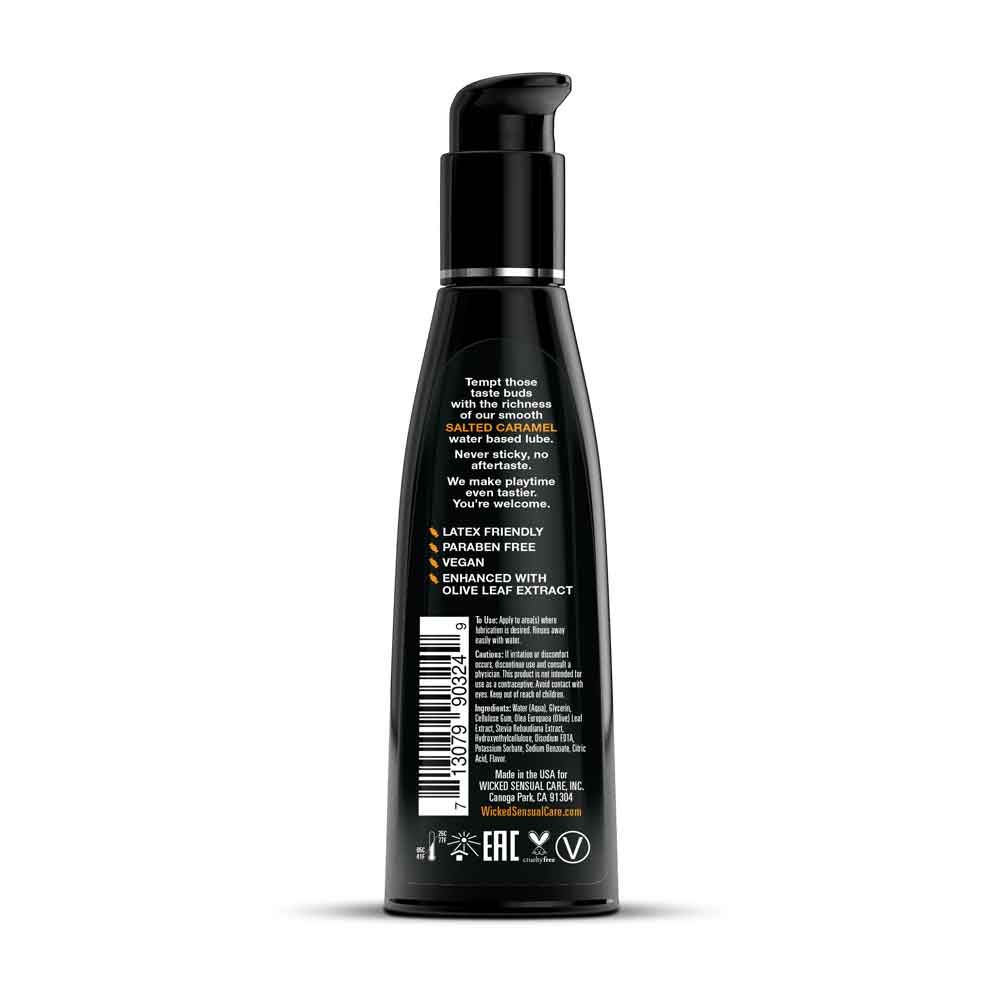 Salted Caramel Flavored Water Based Intimate Lubricant - 4 Fl. Oz. by Wicked Sensual Care from LoveMart Co.