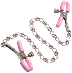 Nipple Play Crystal Chain Nipple Clamps by CalExotics from LoveMart Co.