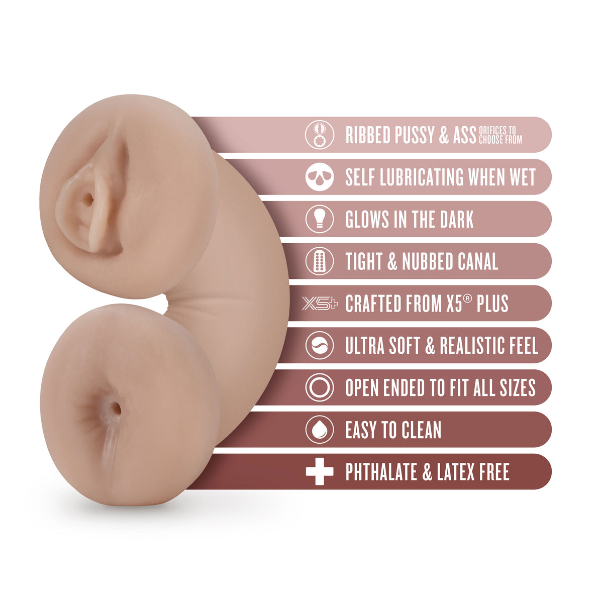 Enlust - Tasha - Soft and Wet Glow in the Dark Stroker by Blush from LoveMart Co.