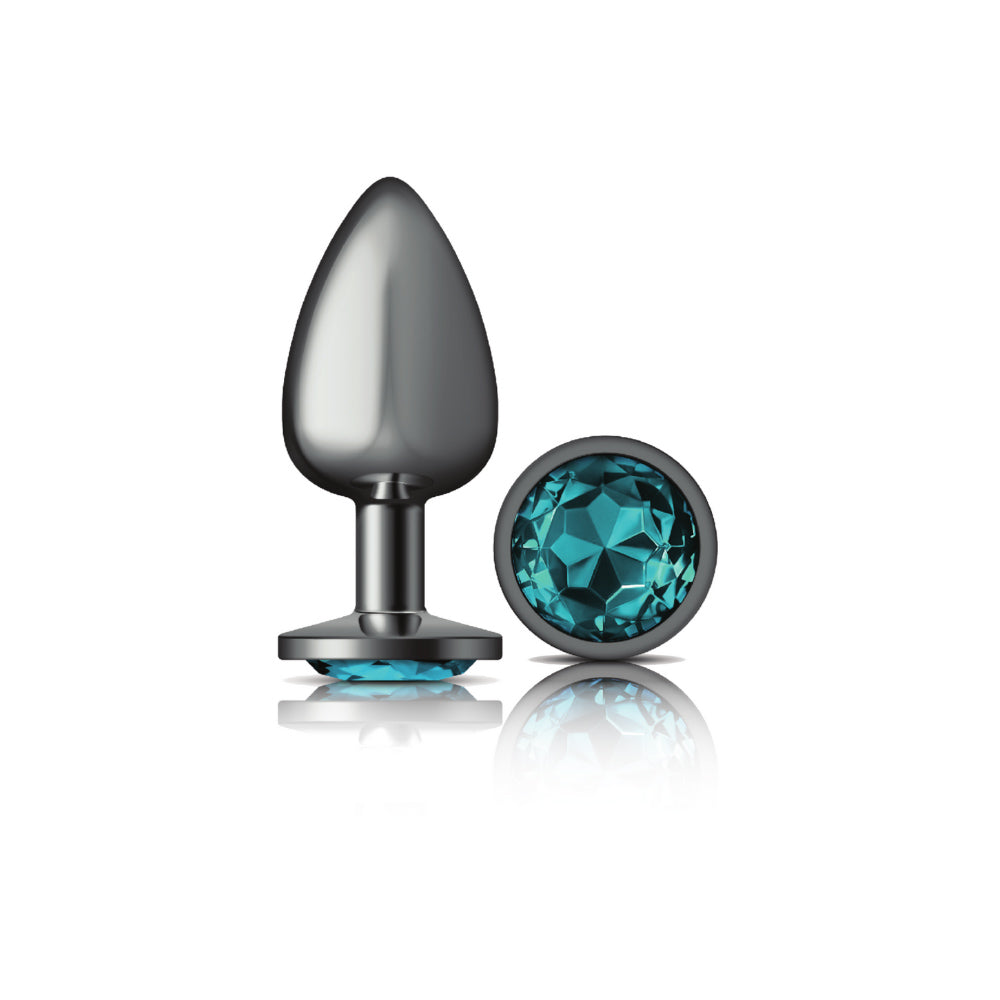 Teal Round Gem Metal Plug - Lg by Viben from LoveMart Co.