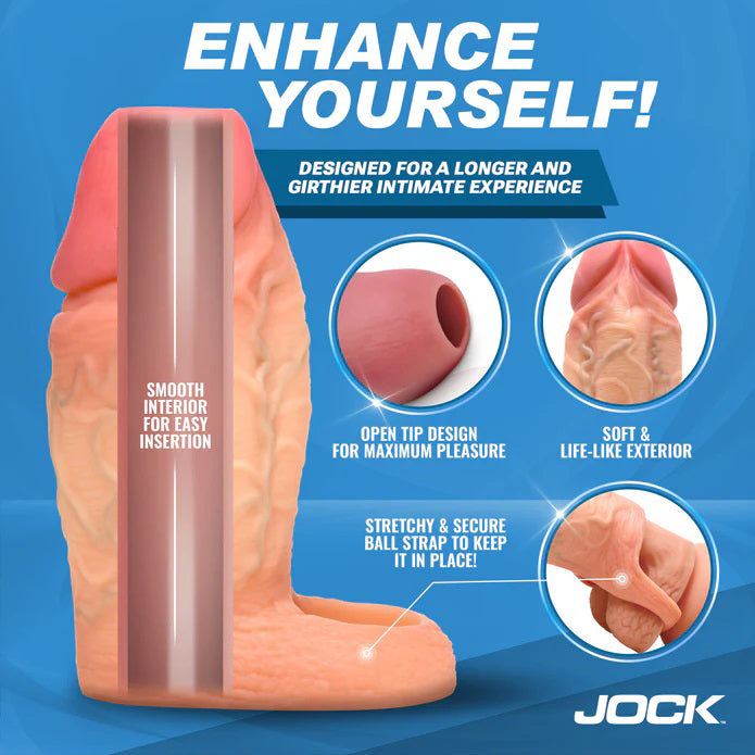 Jock Silicone Penis Extension Sleeve - Light by Curve Toys from LoveMart Co.