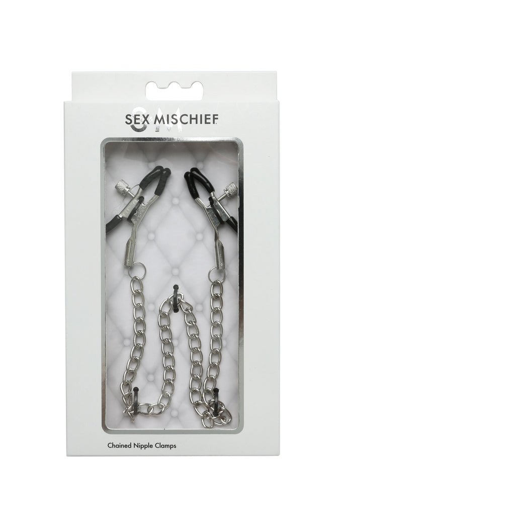 Sex and Mischief Chained Nipple Clamps by Sportsheets from LoveMart Co.