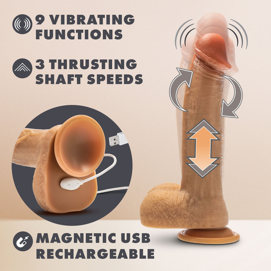 Dr. Skin Silicone - Dr. Phillips - 8.5 Inch Thrusting Dildo by Blush from LoveMart Co.