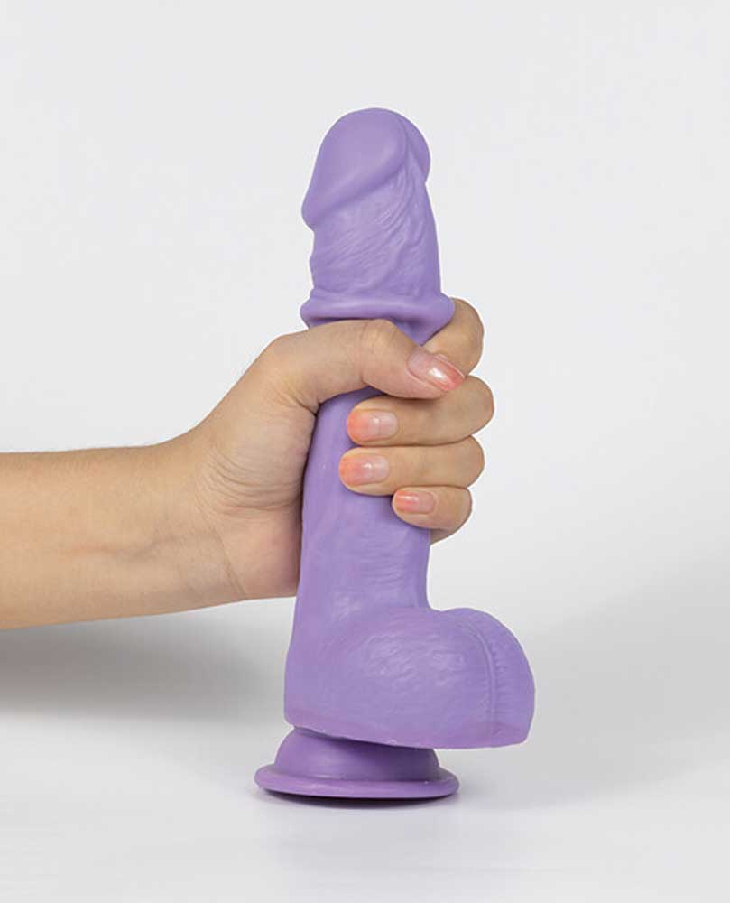 Real Skin Mr. Lavender 7.5" Dual Layer Dildo by Viben from LoveMart Co.