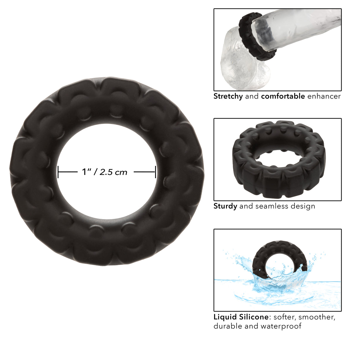 Alpha Liquid Silicone Prolong Tread Ring by CalExotics from LoveMart Co.
