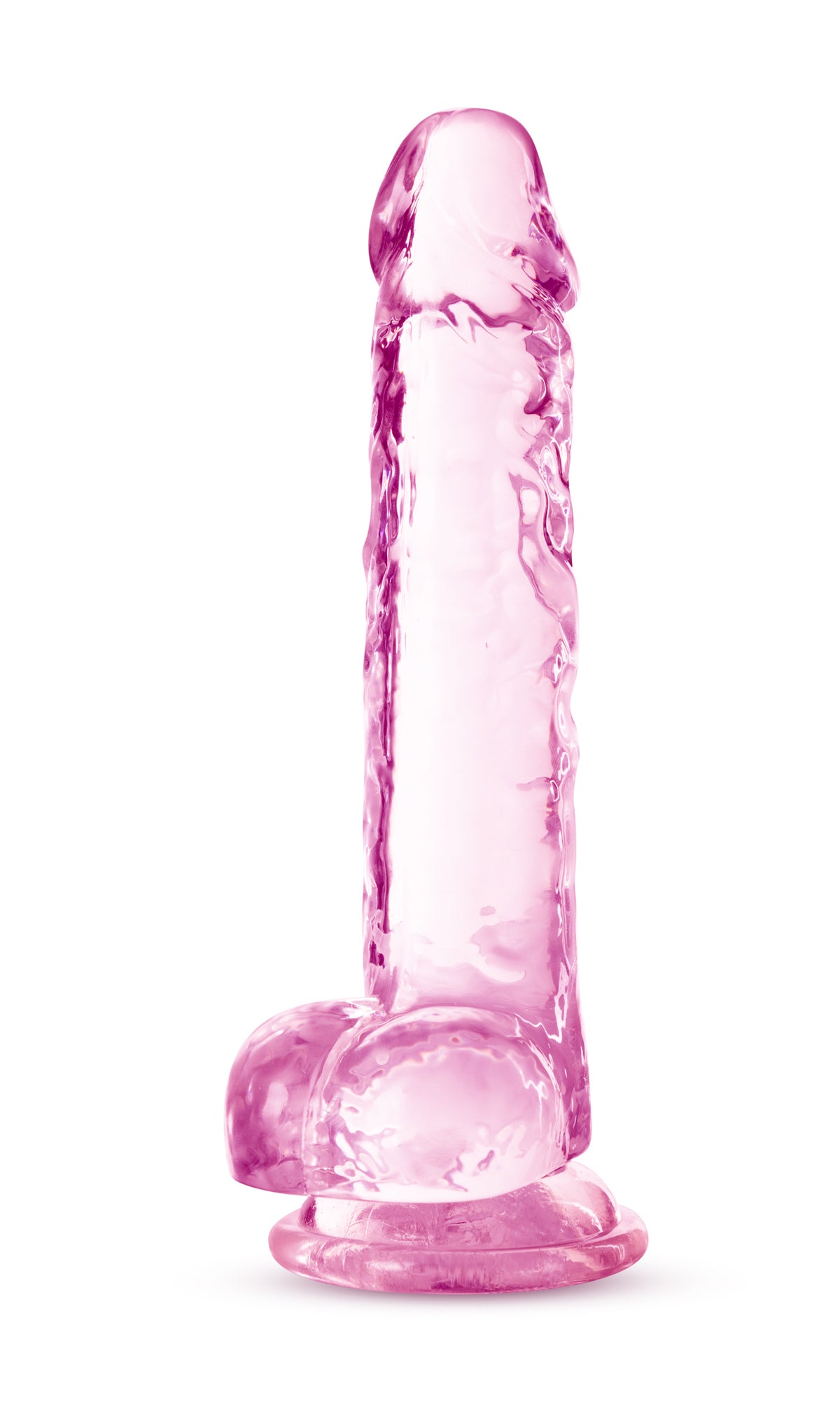 Naturally Yours - 7 Inch Crystalline Dildo - Rose by Blush from LoveMart Co.