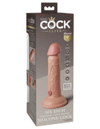 King Cock 6" Vibrating Silicone Dual Silicone Dual Density Cock Light by Pipedream from LoveMart Co.