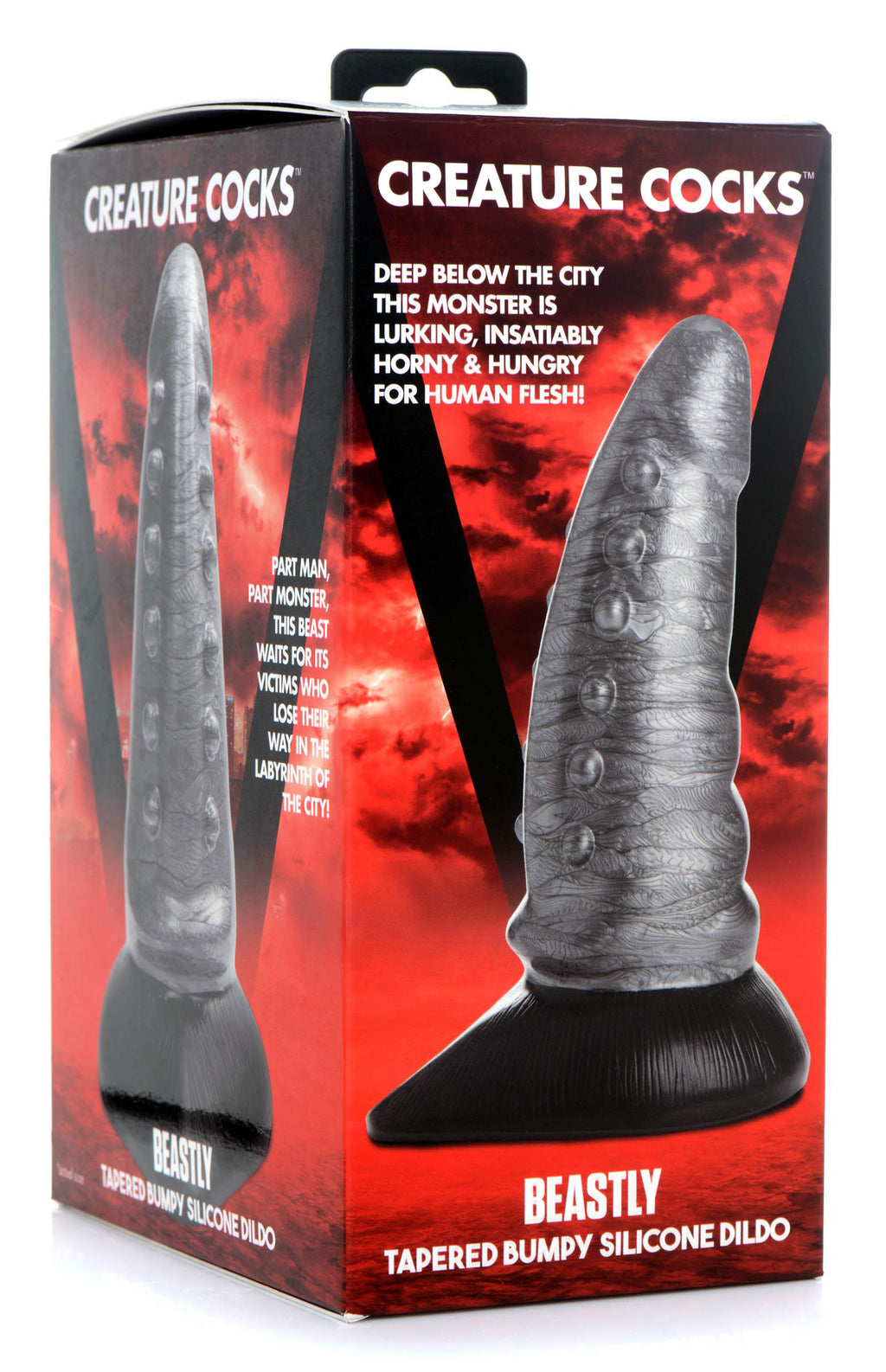 Beastly Tapered Bumpy Silicone Dildo by XR Brands from LoveMart Co.