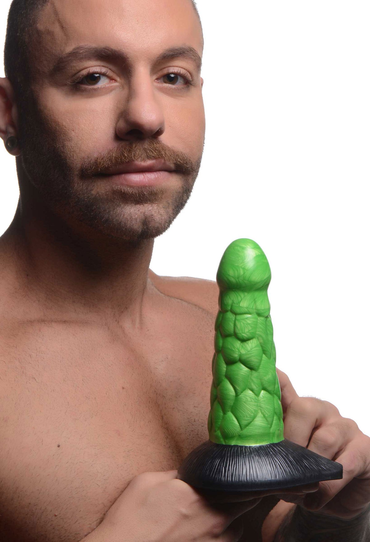 Radioactive Reptile Thick Scaly Silicone Dildo by XR Brands from LoveMart Co.