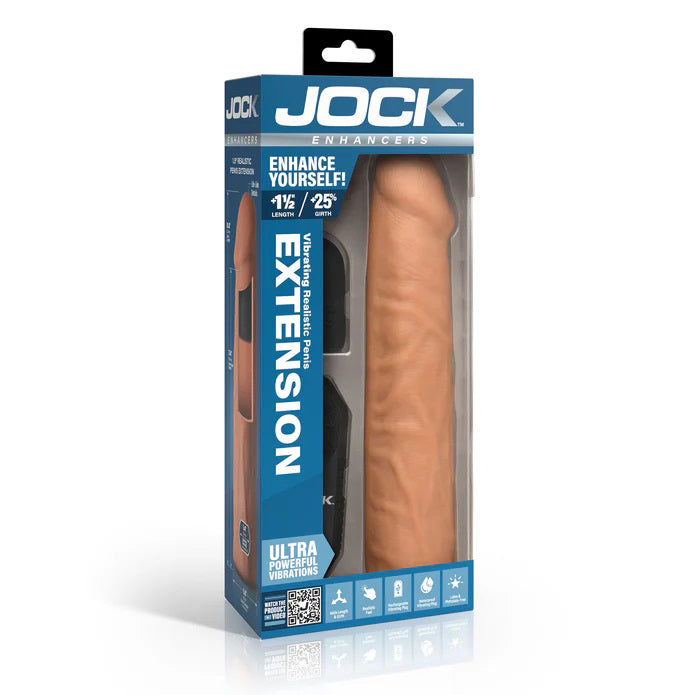 Jock Vibrating Penis Extension with Remote - Medium by Curve Toys from LoveMart Co.