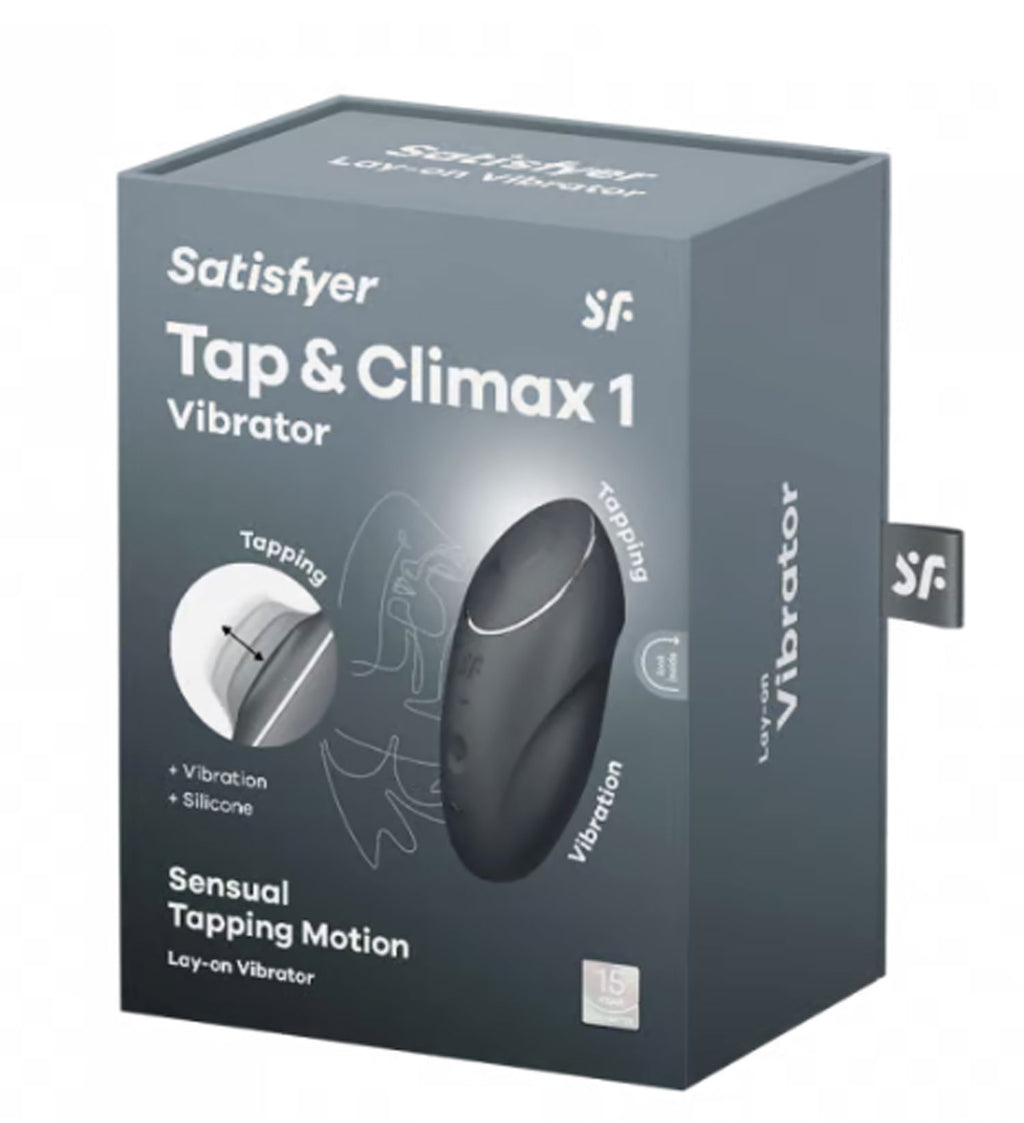Satisfyer Tap and Climax 1 Vibrator - Grey by Satisfyer from LoveMart Co.