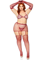 5pc Rhinestone Bikini Top G-String Garter Skirt Gloves Queen by Leg Avenue from LoveMart Co.