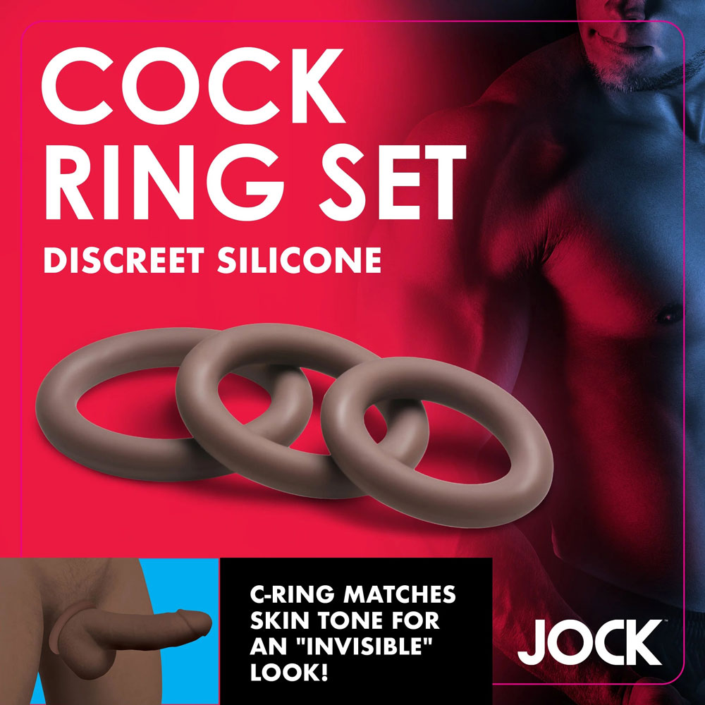 Jock Silicone Cock Ring Set in - Dark by Curve Toys from LoveMart Co.