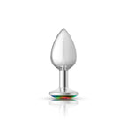 Rainbow Round Gem Silver Metal Plug - Sm by Viben from LoveMart Co.