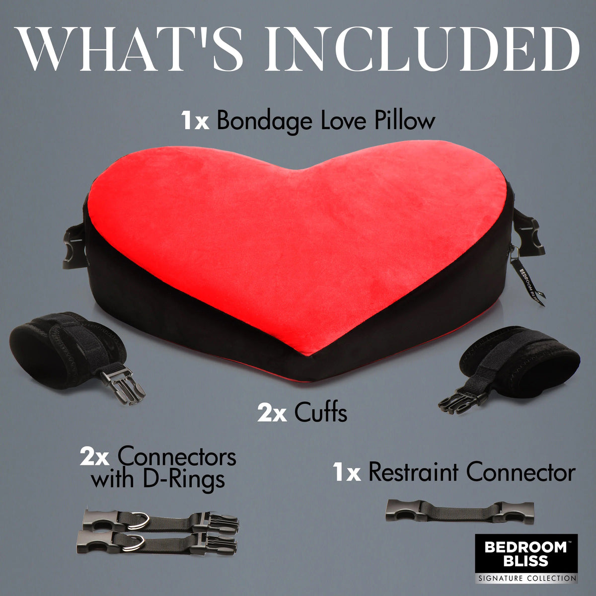 Bondage Love Pillow - Black/ by XR Brands from LoveMart Co.