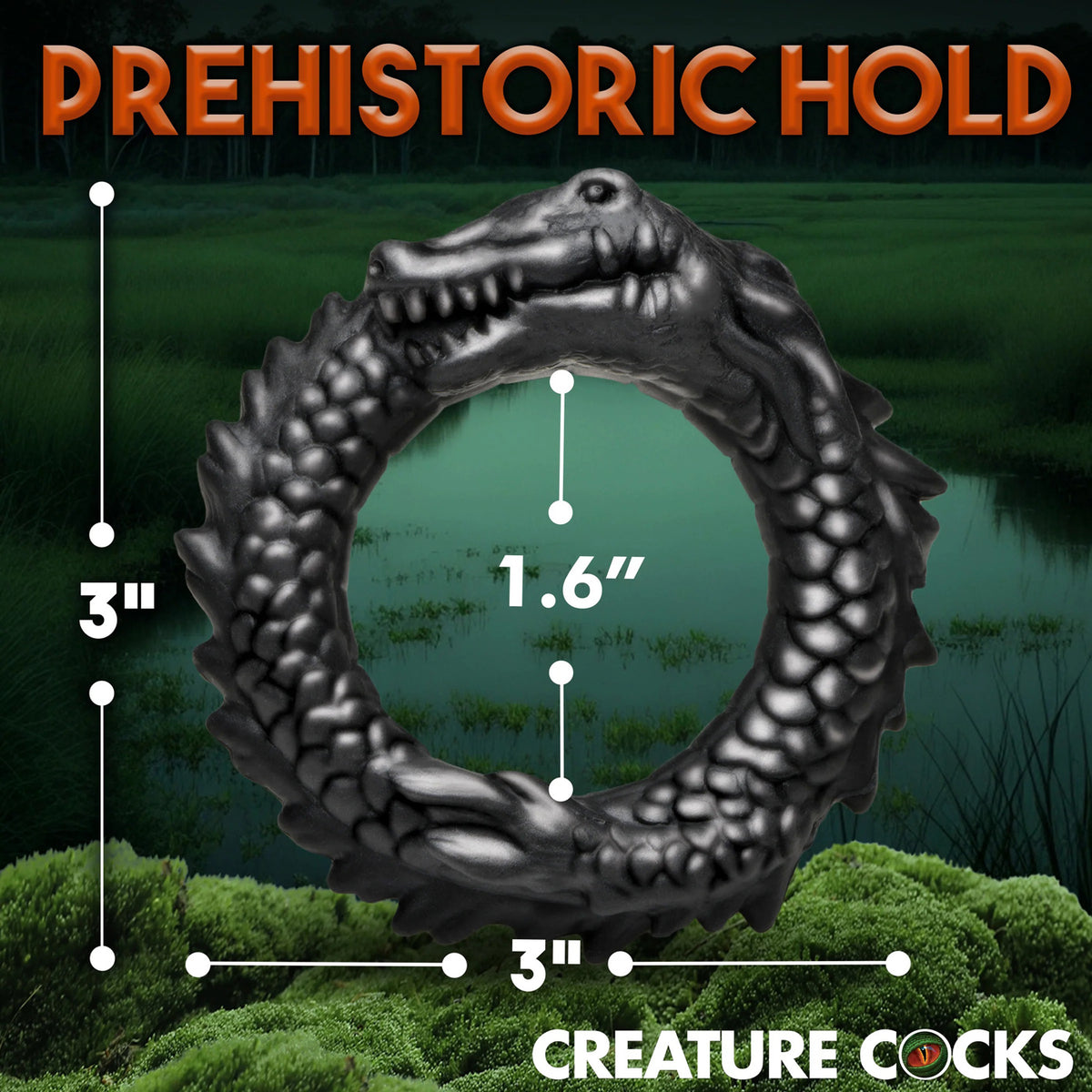 Caiman Silicone Cock Ring by XR Brands from LoveMart Co.
