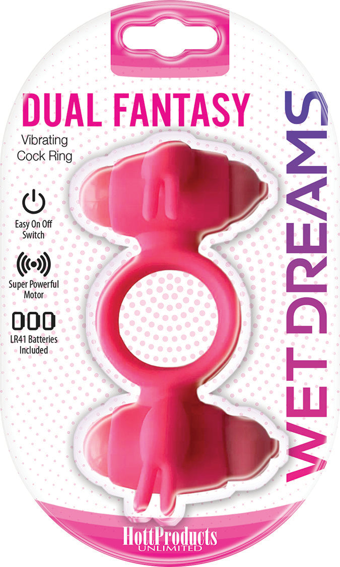 Wet Dreams - Dual Fantasy Cock Ring With Turbo Motors by Hott Products from LoveMart Co.