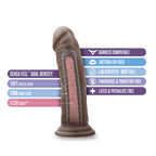 Au Naturel - 8 Inch Dildo With Suction Cup - Chocolate by Blush from LoveMart Co.