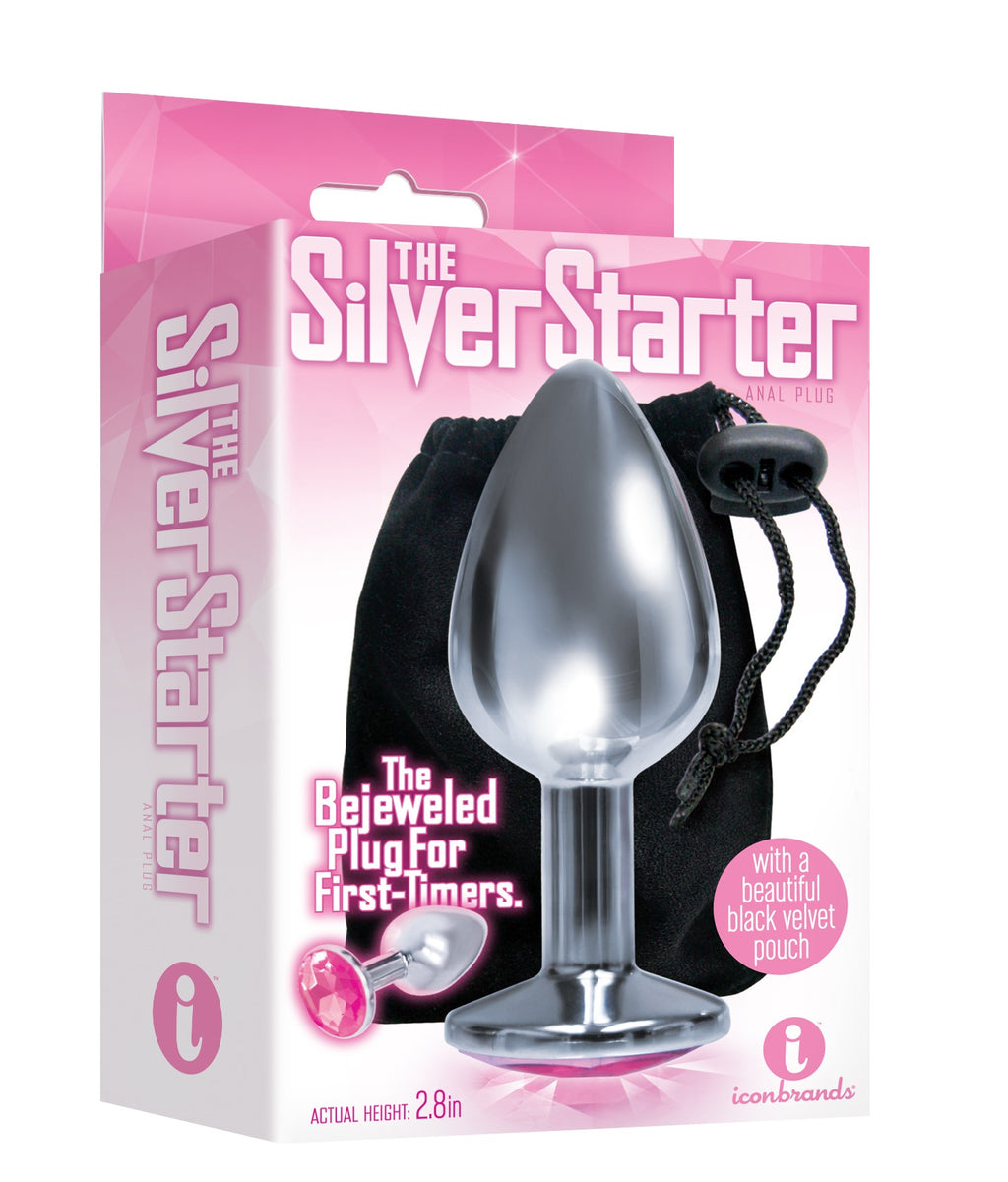 The 9's the Starter Bejeweled Stainless Steel Plug - Pink by Icon Brands from LoveMart Co.