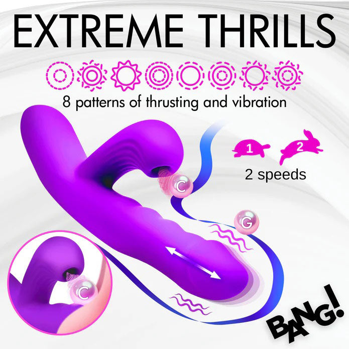 Thrusting and Sucking Rabbit Vibrator by XR Brands from LoveMart Co.