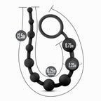 Anal Adventures - Silicone 10 Anal Beads - Black by Blush from LoveMart Co.