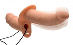 Power Pegger Silicone Vibrating Double Dildo With Harness - Flesh by XR Brands from LoveMart Co.