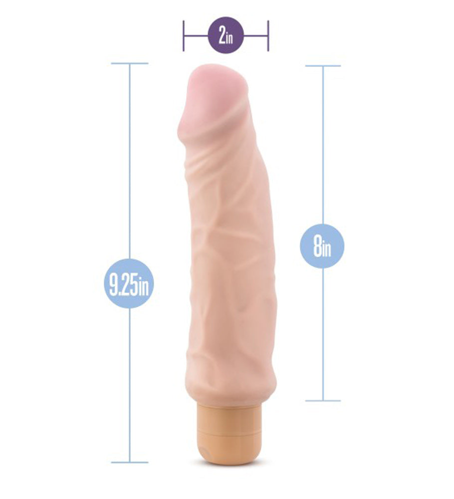 X5 Plus - Hard on Vibrating 9 Inch Dildo - Natural by Blush from LoveMart Co.