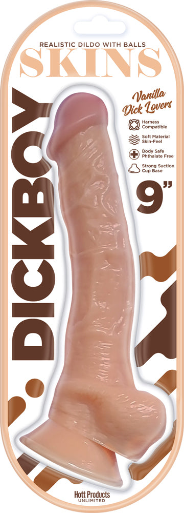 Dick Boy Skins 9" Suction Cup Dildo - Vanilla by Hott Products from LoveMart Co.