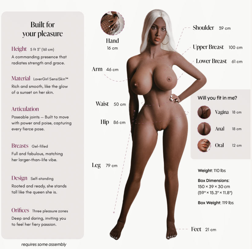 Doll Kiara Chocolate 5ft 3" - Standard by Dolls from LoveMart Co.