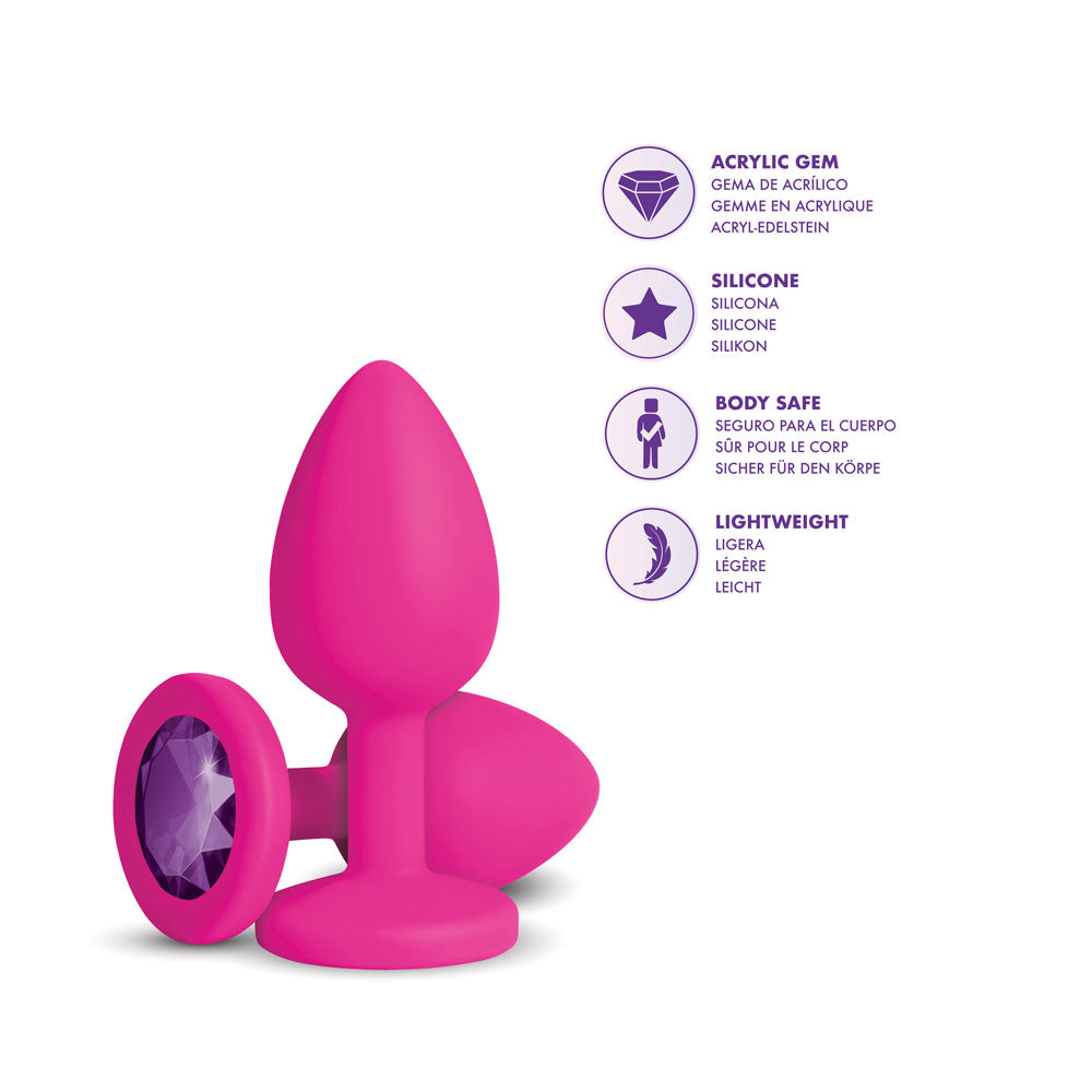 Gemma Purple Gem Silicone Plug - Medium by Viben from LoveMart Co.