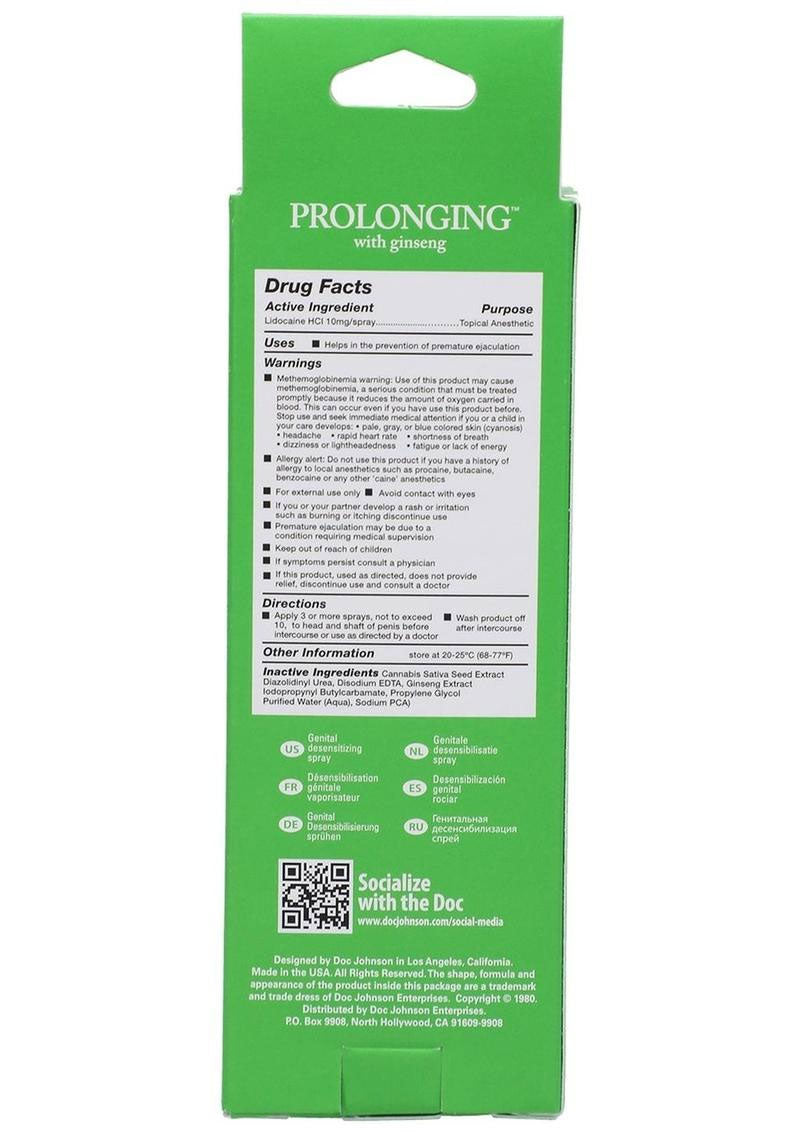 Proloonging Delay Spray for Men - 2 Fl. Oz. - Boxed by Doc Johnson from LoveMart Co.
