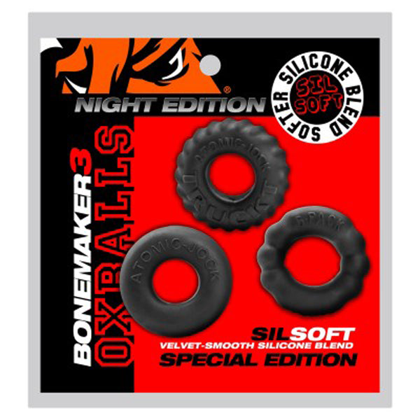 Bonemark 3-Pack Boner Cockring Kit by Oxballs from LoveMart Co.