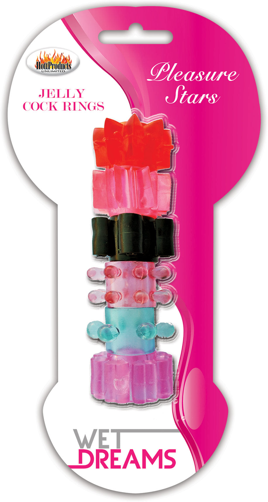 Pleasure Stars Jelly Cock Rings by Hott Products from LoveMart Co.