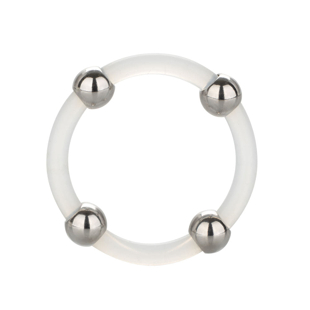 Steel Beaded Silicone Ring - Large by CalExotics from LoveMart Co.