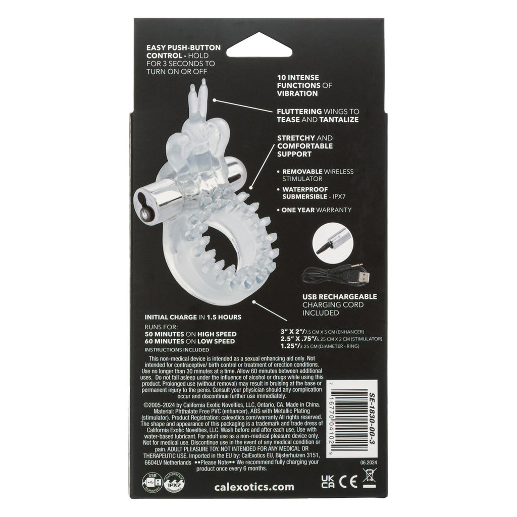 Wireless Butterfly Ring Rechargeable by CalExotics from LoveMart Co.